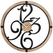 Ρολόι τοίχου Confu Inart μέταλλο σε μαύρη απόχρωση 50x2.5x50εκ Υλικό: MDF W. VENEER - IRON 351-000002