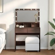Μπουντουάρ με LED Καφέ Δρυς 80x41x144,5 εκ. 848191