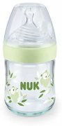 Μπιμπερό Γυάλινο Nature Sense 10747112 Temperature Control 120ml 0-6 Μηνών Green Nuk 120ml Glass,Silicon