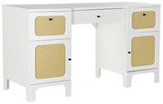 Γραφείο DKD Home Decor Έλατο Λευκό ρατάν (140 x 50 x 76 cm)