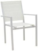 Καρέκλα κήπου Zacreta αλουμίνιο - textilene λευκό 61x56,5x87,5 εκ. 61x56.5x87.5 εκ.