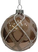 Μπέζ απόχρωση Γυάλινη Χριστουγεννιάτικη Μπάλα 8cm 50187109
