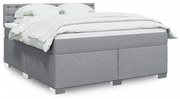 Κρεβάτι Boxspring με Στρώμα Ανοιχτό Γκρι 180x200 εκ. Υφασμάτινο - Γκρι
