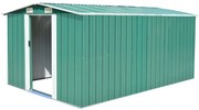 vidaXL Αποθήκη Κήπου Πράσινη 257 x 392 x 181 εκ. από Μέταλλο