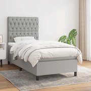 ΚΡΕΒΑΤΙ BOXSPRING ΜΕ ΣΤΡΩΜΑ ΑΝΟΙΧΤΟ ΓΚΡΙ 90X190 ΕΚ. ΥΦΑΣΜΑΤΙΝΟ 3141977