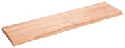 Ράφι Τοίχου Ανοιχτό Καφέ 120x30x(2-4)εκ. Επεξ. Μασίφ Ξύλο Δρυός 363692