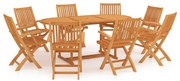 vidaXL Σετ Τραπεζαρίας Κήπου 9 Τεμαχίων από Μασίφ Ξύλο Teak