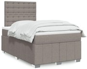 Κρεβάτι Boxspring με Στρώμα Taupe 120x200 εκ. Υφασμάτινο - Μπεζ-Γκρι