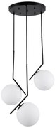 00952 GloboStar® GLOBOSTAR® MONROE 00952 Μοντέρνο Κρεμαστό Φωτιστικό Οροφής με Ντουί 3 x E27 AC 220-240V IP20 - Μαύρο &amp; Λευκό - Μ60 x Π60 x Υ50cm