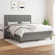 ΚΡΕΒΑΤΙ BOXSPRING ΜΕ ΣΤΡΩΜΑ ΣΚΟΥΡΟ ΓΚΡΙ 180X200 ΕΚ ΥΦΑΣΜΑΤΙΝ 3142114