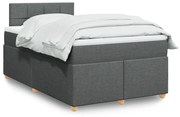 Κρεβάτι Boxspring με Στρώμα Σκούρο Γκρι 120x200 εκ. Υφασμάτινο