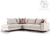 Γωνιακός καναπές δεξιά γωνία Romantic ύφασμα cream-mocha 290x235x95εκ Υλικό: FABRIC 168-000030