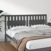 vidaXL Κεφαλάρι Κρεβατιού Γκρι 185,5x4x100 εκ. από Μασίφ Ξύλο Πεύκου