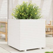 vidaXL Ζαρντινιέρα Λευκή 70x70x72 εκ. από Μασίφ Ξύλο Πεύκου