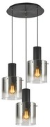 Κρεμαστό Φωτιστικό Οροφής 3xE27 60W IP20 Μαύρο GEA-GEA-3R Sunlight-GEA-GEA-3R-Μαύρο GEA-GEA-3R