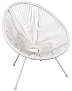 ACAPULCO Πολυθρόνα Μέταλλο Βαφή Άσπρο, Rattan Άσπρο  73x76x89cm [-Άσπρο-] [-Wicker-, -Μέταλλο-] Ε245,Α1