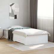vidaXL Πλαίσιο Κρεβατιού με Συρτάρια Χωρίς Στρώμα Λευκό 75x190 εκ.