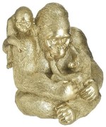 Διακοσμητικός Γορίλας 3-70-146-0442 20x19x23cm Gold Inart Polyresin
