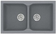 Sanitec Classic 340 Metallic Silver Ένθετος Νεροχύτης 80cm