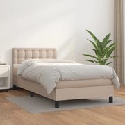 vidaXL Κρεβάτι Boxspring με Στρώμα Καπουτσίνο 100x200εκ.από Συνθ.Δέρμα