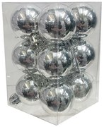 Σετ 12 Τεμ. Χριστουγεννιάτικες μπάλες Ασημί 4cm 237738