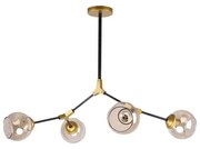 Φωτιστικό Οροφής Conelly 77-8105 75x56x40 Black-Honey Homelighting Μέταλλο,Γυαλί