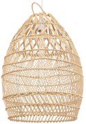 00710 GloboStar®  TAHITI 00710 Boho Κρεμαστό Φωτιστικό Πλέγμα Μονόφωτο 1 x E27 IP20 Μπεζ Ξύλο - Μ38 x Π38 x Υ50cm