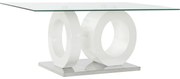 Τραπεζάκι Καφέ DKD Home Decor Λευκό Διαφανές Ξύλο Κρυστάλλινο Ξύλο MDF 110 x 60 x 45 cm