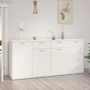 vidaXL Μπουφές Γυαλιστερό Λευκό 160 x 36 x 75 εκ. από Επεξ. Ξύλο