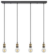 SE21-BR-10-4BL MAGNUM Bronze Metal Pendant with Black Fabric Cable+