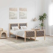 Σκελετός Κρεβατιού Taupe 135 x 190 cm Στερεά ξυλεία πεύκου