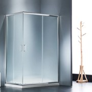 STARLET Corner Entry Καμπίνα Ασύμμετρη Γωνιακής εισόδου με 2 σταθερά &amp; 2 συρόμενα φύλλα αδιαφανή CHROME 120x80 Υ180εκ