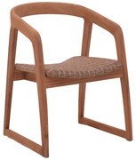 Intrahome Πολυθρόνα Somalia Intrahome σκελετός αλουμινίου με teak πόδι σε φυσική απόχρωση και καφέ pe rattan 57x62x80εκ | SKU: INTRAPA-445111112