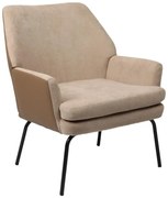 Πολυθρόνα Kieran ύφασμα καφέ-πόδι μαύρο 77x69x82.5εκ 77x69x82.5 εκ.