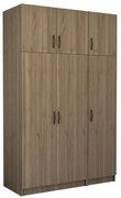 Ντουλάπα Τρίφυλλη Με Πατάρι Victoria 0260765 150x60x240cm Walnut Τρίφυλλη
