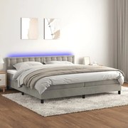 ΚΡΕΒΑΤΙ BOXSPRING ΜΕ ΣΤΡΩΜΑ &amp; LED ΑΝ.ΓΚΡΙ 200X200 ΕΚ. ΒΕΛΟΥΔΙΝΟ 3134663