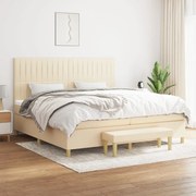 ΚΡΕΒΑΤΙ BOXSPRING ΜΕ ΣΤΡΩΜΑ ΚΡΕΜ 200X200 ΕΚ. ΥΦΑΣΜΑΤΙΝΟ 3137346