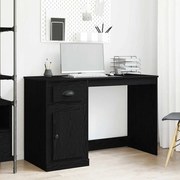 vidaXL Γραφείο με Αποθήκευση Μαύρη Βελανιδιά 50x115x75 εκ Κατασκευασμένο Ξύλο