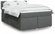 ΚΡΕΒΑΤΙ BOXSPRING ΜΕ ΣΤΡΩΜΑ ΣΚΟΥΡΟ ΓΚΡΙ 140X200 ΕΚ ΥΦΑΣΜΑΤΙΝΟ 3286711