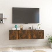 vidaXL Έπιπλα Τηλεόρασης Κρεμαστά 2 τεμ. Καπνιστή Δρυς 60x30x30 εκ.