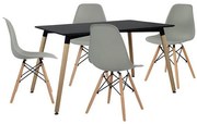 Set Dining Table 5 pieces with Table and 4 chairs  120x80x73 cm