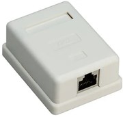 GOOBAY επιτοίχια πρίζα δικτύου 77634, 1 θύρα RJ45, CAT 6 STP, λευκή