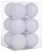 Σετ Χριστουγεννιάτικες μπάλες - 8cm - 12pcs - 326062 - White