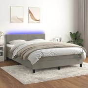 ΚΡΕΒΑΤΙ BOXSPRING ΜΕ ΣΤΡΩΜΑ&amp;LED ΑΝ. ΓΚΡΙ 140X190 ΕΚ. ΒΕΛΟΥΔΙΝΟ 3134279