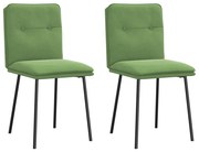 vidaXL Καρέκλες Τραπεζαρίας 2 τεμ. Ανοιχτό Πράσινο Βελούδινες