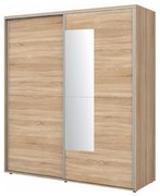 Ντουλάπα Συρόμενη Δίφυλλη Benet 180x200x59cm Oak Sonoma - GRA515