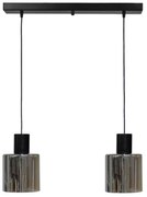 Φωτιστικό Οροφής - Ράγα Mirror-C 02-0422 2/Ε27 Φ15x55x100cm Fume-Black Heronia Μέταλλο,Γυαλί