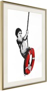 Αφίσα - Banksy: Swinger - 40x60 - Χρυσό - Με πασπαρτού