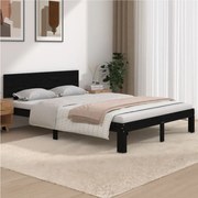 Πλαίσιο Κρεβατιού Μαύρο 150 x 200 εκ. Μασίφ Ξύλο King Size 810504