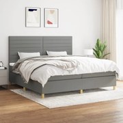 ΚΡΕΒΑΤΙ BOXSPRING ΜΕ ΣΤΡΩΜΑ ΣΚΟΥΡΟ ΓΚΡΙ 200X200 ΕΚ. ΥΦΑΣΜΑΤΙΝΟ 3142442